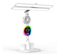 Oxxggkao Lampe de lecture à modes d'éclairage modifiables, plan pliable, mise en évidence minuscule ventilateur de réfrigération, porte-stylo, transportable, économe en énergie, conservation des