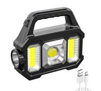 Oxxggkao Lampe torche rechargeable 2500 mAh multifonction 6 modes lampe de poche LED lampe de poche solaire