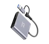 Oxxggkao Lecteur de cartes CFE type B USB 3.2 Gen 2 10 Gbit/s + port C pour transfert de données et photographie pour ordinateur portable lecteur de cartes de voyage