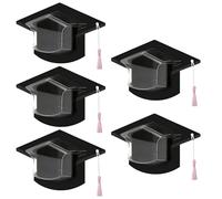 Oxxggkao Lot de 1/10/30/5 boîtes à bonbons en forme de chapeau de remise de diplôme avec dôme transparent et pompons assortis pour cadeaux, décorations de fête de remise de diplôme