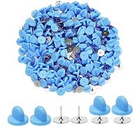 Oxxggkao Lot de 100 fermoirs papillon en PVC avec fermoir pour broche, chapeau, badge - Noir