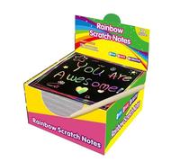 Oxxggkao Lot de 100 feuilles de notes à gratter avec stylo pour expression créative, dessin, œuvres d'art pour enfants, loisirs créatifs, arc-en-ciel
