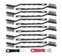 Oxxggkao Lot de 14 brosses à récurer et grattoir en acier inoxydable avec design anti-rayures pour souder, enlever la rouille, utilisation en cuisine, brosse métallique en acier inoxydable pour