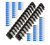 Oxxggkao Lot de 2 blocs à double rangée de 12 circuits avec fourches isolées pour connexion de circuit Bornes isolées