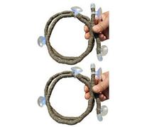 Oxxggkao Lot de 2 petites vignes artificielles décoratives pour habitat animal avec ventouses en vert et marron