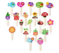 Oxxggkao Lot de 20 marqueurs de jardin fabriqués à la main en bois résistant aux intempéries pour plantes - Convient pour les serres, les légumes, les identifiants d'identification des plantes