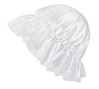 Oxxggkao Lot de 3 costumes coloniaux pour filles - Accessoires de costume de pèlerin - Tablier blanc - Bonnet - Châle - Pour femme de chambre