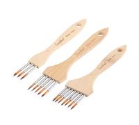 Oxxggkao Lot de 3 pinceaux de peinture professionnels avec têtes multiples en bois et poils en nylon pour artistes débutants