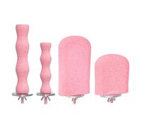 Oxxggkao Lot de 4 perchoirs à oiseaux pour animaux de compagnie - Pierre à mâcher - Jouet pour meulage des dents - Jeu amusant pour perruches - Accessoires pour cage à oiseaux