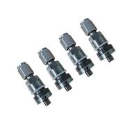 Oxxggkao Lot de 4 valves courtes universelles robustes avec TPMS intégré pour voitures et autres véhicules Construction en caoutchouc et métal 4 pièces