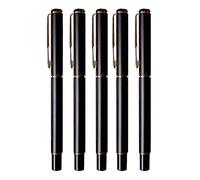 Oxxggkao Lot de 5 stylos à plume lisses pratiques de 0,5 mm pour écrire, maison, bureau, école