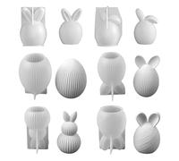 Oxxggkao Lot de 6 moules en silicone multi-usages pour œufs de Pâques, lièvre, résine époxy, savon, décoration de la maison, qualité alimentaire