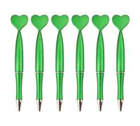 Oxxggkao Lot de 6 stylos à bille à encre noire de 1,0 mm pour journal, écriture lisse, en forme de cœur, fournitures de papeterie de mariage