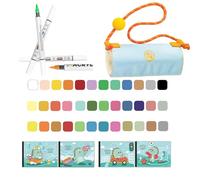 Oxxggkao Lot de marqueurs de couleur double pointe avec étui à rouleau portable pour enfants, dessin et coloriage, option de couleur vive stylo aquarelle pour enfants