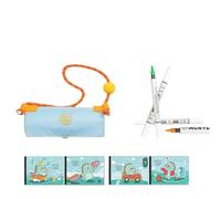 Oxxggkao Lot de marqueurs de couleur double pointe avec étui à rouleau portable pour enfants, dessin et coloriage, option de couleur vive stylo aquarelle pour enfants