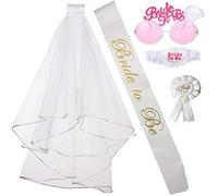 Oxxggkao Lunettes de mariée, enterrement de vie de jeune fille, voile pour future mariée, porte-jarretelles, badge et voile