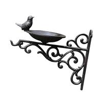 Oxxggkao Mangeoire à oiseaux en fer à fixation murale pour intérieur et extérieur - Station d'alimentation pour jardin, balcon, décoration traditionnelle en fer