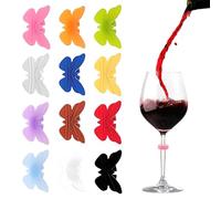 Oxxggkao Marqueurs de boissons efficaces en silicone pour verres à vin, robustes, passent au lave-vaisselle, ensemble de clips d'identification de tasse pour fête