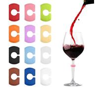 Oxxggkao Marqueurs de boissons efficaces en silicone pour verres à vin, robustes, passent au lave-vaisselle, ensemble de clips d'identification de tasse pour fête