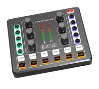 Oxxggkao Mélangeur de son professionnel Live Card effets de changement de voix et changeur de voix équipement de studio pour mixeur de streaming