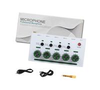 Oxxggkao Mélangeur stéréo à 4 entrées - Contrôle facile du volume - Son clair pour un mélange auditif efficace dans un espace restreint - Facile à utiliser - Mixeur sonore à faible bruit