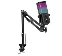 Oxxggkao Microphone de jeu USB dynamique RVB avec suppression du bruit pour diffusion en continu de podcasts PC USB à condensateur