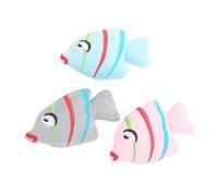 Oxxggkao Mignon jouet molaire chaton interactif doigt marionnette dessin animé poisson crreative dents grincement jouets en peluche jouets en peluche avec pour chats d'intérieur