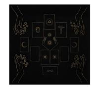 Oxxggkao Nappes carrées Tarots Jeu de société en tissu Tapis astrologique Oracle rembourré Table Couverture Tapis de carte Nappe Divine Carte de tarot Nappe