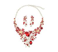 Oxxggkao Parure de bijoux élégante en alliage floral pour fête de mariage, collier et boucles d'oreilles pour diverses occasions, One Size, Comme décrit, Comme décrit.