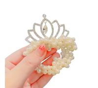 Oxxggkao PearlHair - Serre-queue de cheval avec strass - Chouchous à perles - Couronne de perles - Avec strass