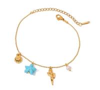 Oxxggkao Pendentif élégant et minimaliste en forme d'étoile de mer, conque, chaîne de poignet réglable, bijou tendance inspiré de la marine, bijou de poignet réglable, taille unique, Comme décrit