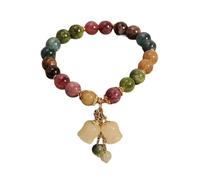 Oxxggkao Perle arc-en-ciel vibrante avec breloque en résine hypoallergénique - Idéal pour les anniversaires ou les anniversaires de mariage