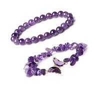 Oxxggkao Perles en pierre naturelle pour femme ornées d'une délicate breloque papillon pour un usage quotidien, rendez-vous, fête, rassemblement, One Size, Comme décrit