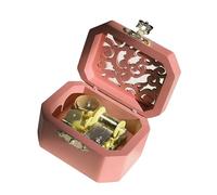 Oxxggkao Petite boîte à musique avec mécanisme de remontage - Boîtier musical creux en bois sculpté - Ornement d'anniversaire creux - Boîte à musique