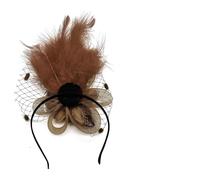 Oxxggkao Pince à cheveux en forme de fleur des années 1920 pour femme - Coiffe pour fête - Élégante plume - Grandes barrettes à plumes pour enfants