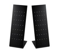 Oxxggkao Porte-bijoux de corps professionnel en forme de L noir avec diverses fentes pour piercing corporel - Présentoir pour exposition organisée - Planificateur de boucles d'oreilles en forme de L