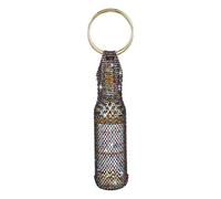 Oxxggkao Porte-bouteille de vin élégant avec maille et strass - Sac isotherme pour champagne, transport quotidien - Poignée en métal avec strass intégrés - Parfait pour la plage, les pique-niques et