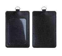 Oxxggkao Porte-cartes de travail unique en cuir PU pour les professionnels et ceux qui ont besoin de transporter des cartes de bus, Noir , Beauté de masse