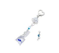 Oxxggkao Porte-clés avec breloque en forme de carillon perlé - Portable - Pour décoration de sac et bouteille d'eau, bleu, taille unique