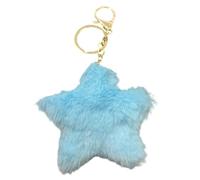 Oxxggkao Porte-clés robuste en forme d'étoile en peluche pour une reconnaissance facile dans les trajets quotidiens ou les voyages. Porte-clés essentiel doux au toucher, bleu, taille unique