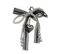 Oxxggkao Porte-clés tendance avec nœuds en perles pour filles - Design unique en dentelle - Ajoute de l'élégance à n'importe quel sac - Porte-clés fait à la main, Noir