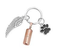 Oxxggkao Porte-clés urne cylindrique en acier inoxydable - Ornement commémoratif - Urne à cheveux - Pendentif - Souvenir humain