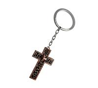 Oxxggkao Porte-croix artistique avec cachette pour petits objets, clés, sacs à main et autres matériaux métalliques solides porte-clés rétro ouvert, Rouge, taille unique