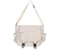 Oxxggkao Sac à bandoulière en nylon coréen avec boucle de grande capacité pour femme et homme, blanc