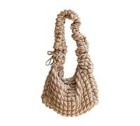 Oxxggkao Sac à bandoulière polyvalent coréen plissé avec cordon de serrage pour fille et femme, noir, kaki, beige, kaki, One Size