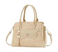 Oxxggkao Sac à bandoulière structuré avec poignée supérieure en cuir synthétique souple, compartiment principal spacieux pour le travail, doublure en polyester essentiel, kaki, O