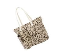 Oxxggkao Sac à main contemporain en velours côtelé avec sangle confortable multifonction pour un transport quotidien essentiel, sac en velours côtelé imprimé léopard, Couleur 1