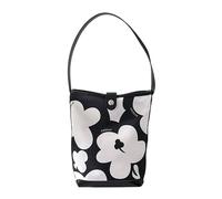 Oxxggkao Sac seau élégant à motif floral pour femme, grande capacité, porté à la main ou au-dessus du sac à main tendance, Noir , One Size