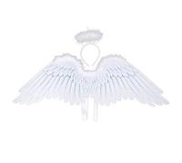 Oxxggkao Serre-tête tendance pour adultes et enfants avec ailes d'ange et plumes - Déguisement pour fête de nuit, bal masqué, Halloween, costume d'ange pour femmes et filles