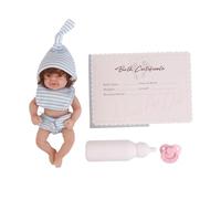 Oxxggkao Simulation réaliste des yeux endormis Fermer les yeux 15 cm 3 pouces Réaliste Bébé Silicone Cadeau fait à la main pour les filles